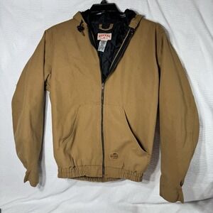 Red Kap Men's Blended Duck Zip-Front‎ Hooded Jacket Size Small